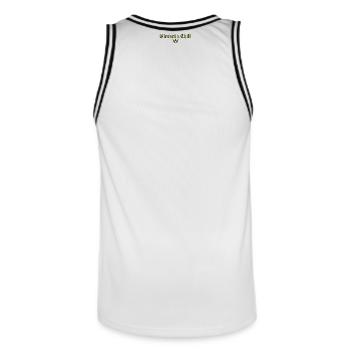 Motif chill - Maillot de basket Homme - blanc/noir - Dos - AI Model Male 185 dark (185cm)
