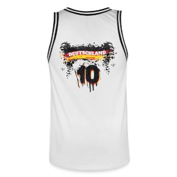 Germany 10 Championship European Championship World Cup - Men's Basketball Jersey - white/black - Back - AI Model Male 185 dark (185cm)