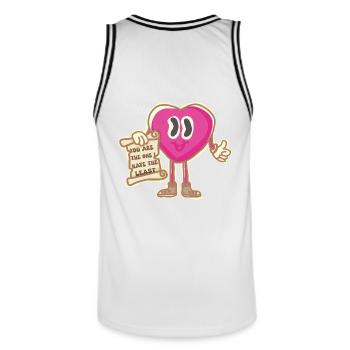 Vintage Mascot Love and Tolerance - Men's Basketball Jersey - white/black - Back - AI Model Male 185 dark (185cm)