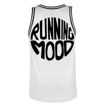 Humeur de course - Maillot de basket Homme - blanc/noir - Dos - AI Model Male 185 dark (185cm)