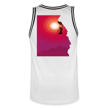 Cadeau d'alpinisme au lever du soleil - Maillot de basket Homme - blanc/noir - Dos - AI Model Male 185 dark (185cm)