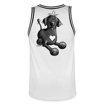 Labbi Love - Labrador Retriever - Männer Basketball-Trikot - Weiß/Schwarz - Hinten - AI Model Male 185 dark (185cm)