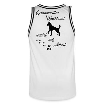 Hund lustiger Spruch - Männer Basketball-Trikot - Weiß/Schwarz - Hinten - AI Model Male 185 dark (185cm)