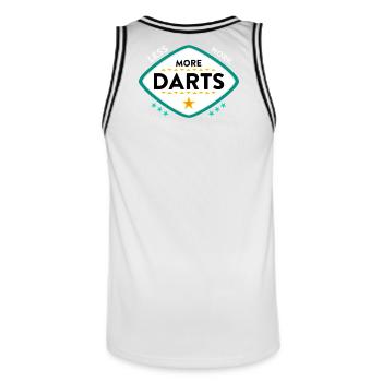 jeu de fléchettes - Maillot de basket Homme - blanc/noir - Dos - AI Model Male 185 dark (185cm)