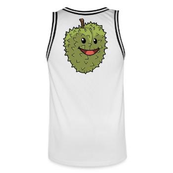Chestnut Chestnut Autumn - Men's Basketball Jersey - white/black - Back - AI Model Male 185 dark (185cm)