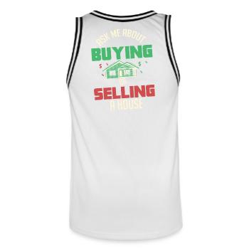 Immobilienmakler - Männer Basketball-Trikot - Weiß/Schwarz - Hinten - AI Model Male 185 dark (185cm)