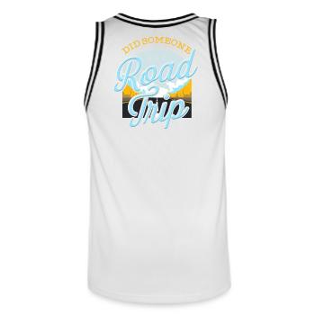 Voyage sur la route - Maillot de basket Homme - blanc/noir - Dos - AI Model Male 185 dark (185cm)