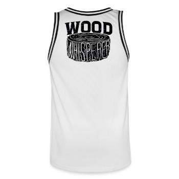 Wooden Whisper Carpenter Craftsman Gift Idea - Men's Basketball Jersey - white/black - Back - AI Model Male 185 dark (185cm)