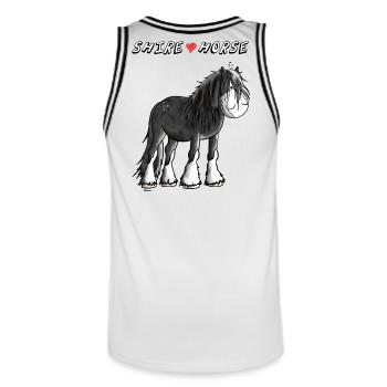 Love Shire Horses - Maillot de basket Homme - blanc/noir - Dos - AI Model Male 185 dark (185cm)