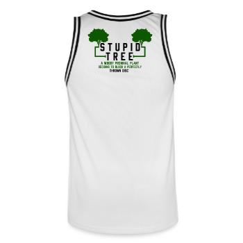 Disc Golf - Männer Basketball-Trikot - Weiß/Schwarz - Hinten - AI Model Male 185 dark (185cm)