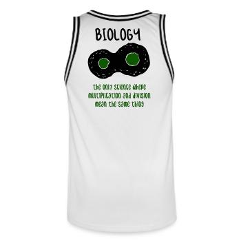 Biologie Lehrer Wissenschaft Geschenk - Männer Basketball-Trikot - Weiß/Schwarz - Hinten - AI Model Male 185 dark (185cm)