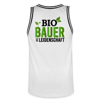 Grüner Bauer Logo Pflanzdesign - Männer Basketball-Trikot - Weiß/Schwarz - Hinten - AI Model Male 185 dark (185cm)
