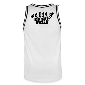 Born to play Handball Evolution Geschenk lustig - Männer Basketball-Trikot - Weiß/Schwarz - Hinten - AI Model Male 185 dark (185cm)