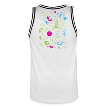 Outer Space Car Track Kids - Maillot de basket Homme - blanc/noir - Dos - AI Model Male 185 dark (185cm)