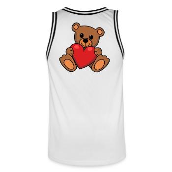 Teddy Love Heart Snuggle Friendship Valentine - Men's Basketball Jersey - white/black - Back - AI Model Male 185 dark (185cm)