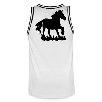 Des Frisons au galop - Maillot de basket Homme - blanc/noir - Dos - AI Model Male 185 dark (185cm)