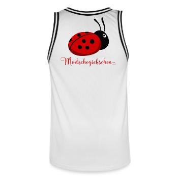 Modschegiebchen Ladybug Saxon Gift Idea - Men's Basketball Jersey - white/black - Back - AI Model Male 185 dark (185cm)