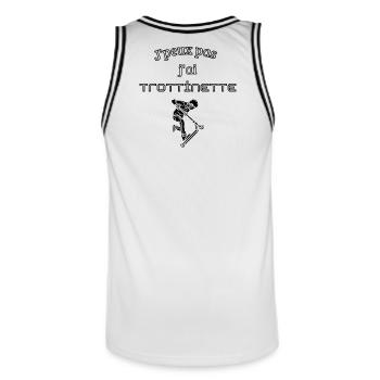 J'peux pas j'ai trottinette - Maillot de basket Homme - blanc/noir - Dos - AI Model Male 185 dark (185cm)