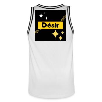 Désir - Maillot de basket Homme - blanc/noir - Dos - AI Model Male 185 dark (185cm)
