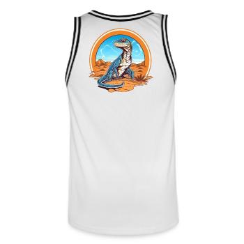 lézard dans la conception de paysage désertique - Maillot de basket Homme - blanc/noir - Dos - AI Model Male 185 dark (185cm)