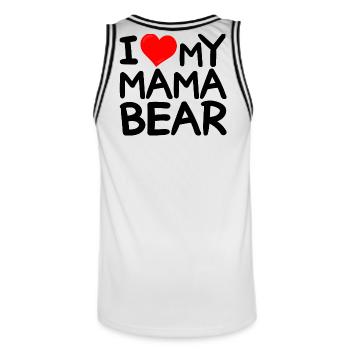 J'adore Ma Maman Ours - J'aime Ma Maman Ours - Maillot de basket Homme - blanc/noir - Dos - AI Model Male 185 dark (185cm)