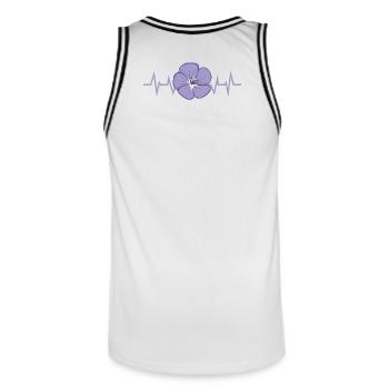 Lila Blumen Blütenblatt - Männer Basketball-Trikot - Weiß/Schwarz - Hinten - AI Model Male 185 dark (185cm)