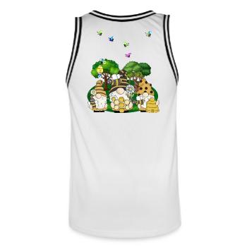 Jardin de nid d’abeilles de la colonie d’abeilles - Maillot de basket Homme - blanc/noir - Dos - AI Model Male 185 dark (185cm)