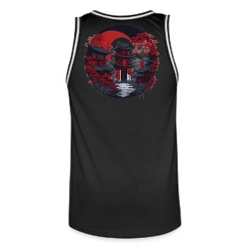 China Town - Men's Basketball Jersey - black/white - Back - AI Model Male 185 dark (185cm)