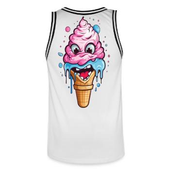 Verspieltes Eistopping-Motiv für Kinder - Men's Basketball Jersey - white/black - Back - AI Model Male 185 dark (185cm)