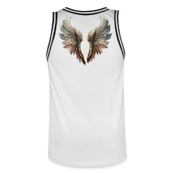 Pastel Watercolor Wings - Men's Basketball Jersey - white/black - Back - AI Model Male 185 dark (185cm)