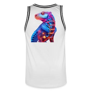 Dragon illuminé au néon - Maillot de basket Homme - blanc/noir - Dos - AI Model Male 185 dark (185cm)