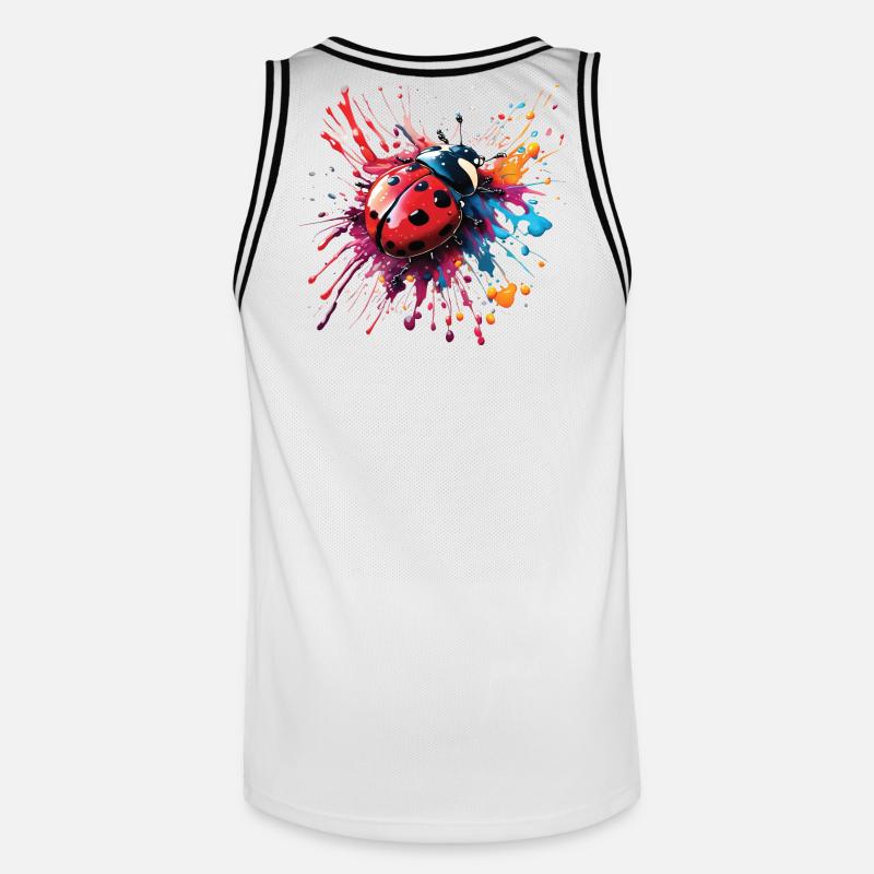 Conception de coccinelle colorée, pas de texte - Maillot de basket Homme - blanc/noir