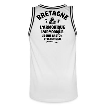 Brittany, Breton, Armorica - Men's Basketball Jersey - white/black - Back - AI Model Male 185 dark (185cm)