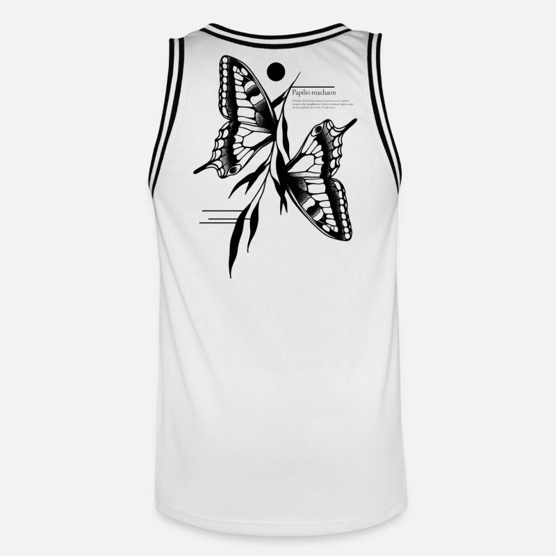 Schwalbenschwanz Schmetterling - Männer Basketball-Trikot - Weiß/Schwarz