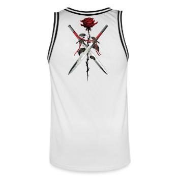 Schwerter Rose Edgy Aesthetic Soft Grunge - Männer Basketball-Trikot - Weiß/Schwarz - Hinten - AI Model Male 185 dark (185cm)