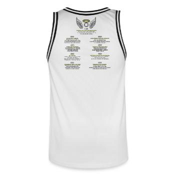 Schéma de manifestation des nombres angéliques - Maillot de basket Homme - blanc/noir - Dos - AI Model Male 185 dark (185cm)