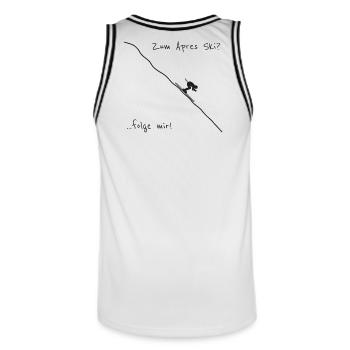 apres ski folge mir schihütte schifahren winter - Männer Basketball-Trikot - Weiß/Schwarz - Hinten - AI Model Male 185 dark (185cm)