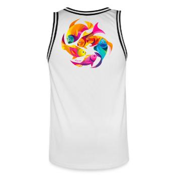 Couleurs tropicales - Maillot de basket Homme - blanc/noir - Dos - AI Model Male 185 dark (185cm)