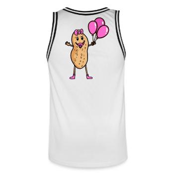 Joyeux anniversaire cacahuète bébé anniversaire naissance noix - Maillot de basket Homme - blanc/noir - Dos - AI Model Male 185 dark (185cm)