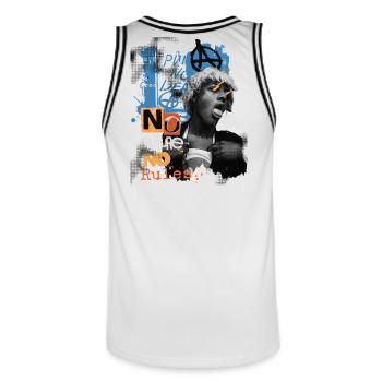Punk No Future Neon Rebel - Männer Basketball-Trikot - Weiß/Schwarz - Hinten - AI Model Male 185 dark (185cm)