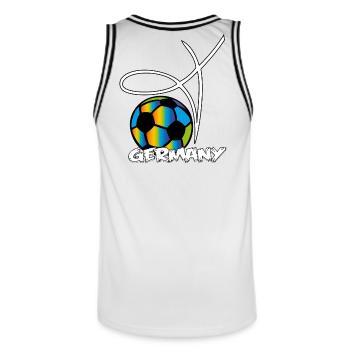Football, Allemagne, Sport - Maillot de basket Homme - blanc/noir - Dos - AI Model Male 185 dark (185cm)