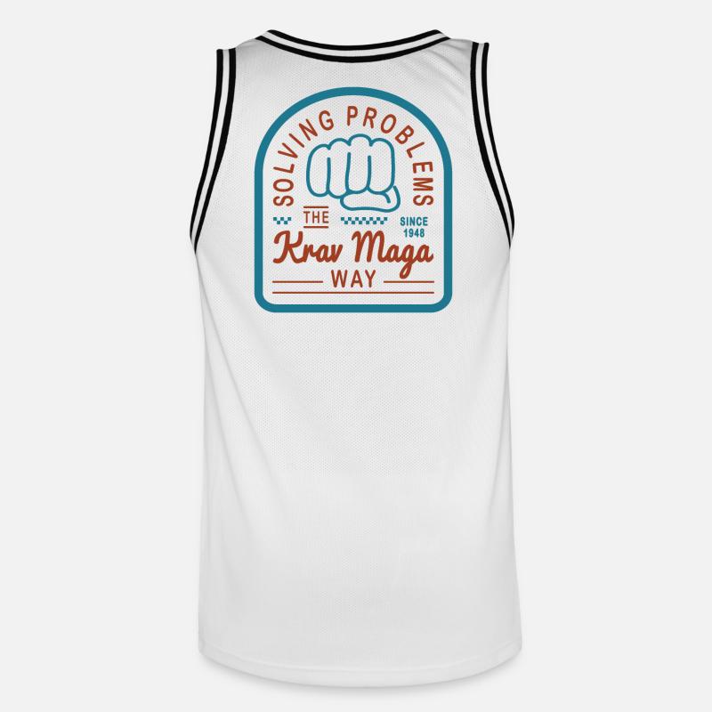 Solving problems the Krav Maga way - Männer Basketball-Trikot - Weiß/Schwarz
