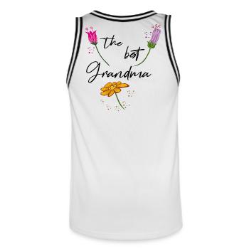 the best Grandma, Großmutter - Männer Basketball-Trikot - Weiß/Schwarz - Hinten - AI Model Male 185 dark (185cm)