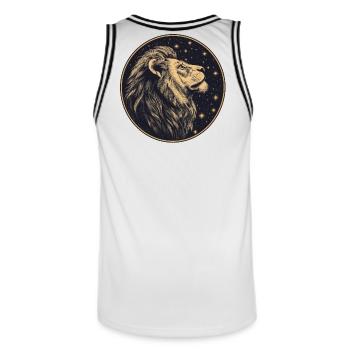 Lion avec ciel étoilé - Maillot de basket Homme - blanc/noir - Dos - AI Model Male 185 dark (185cm)