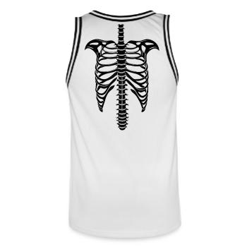 halloween, cage thoracique, squelette - Maillot de basket Homme - blanc/noir - Dos - AI Model Male 185 dark (185cm)