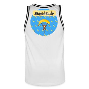 banana äffchen - Männer Basketball-Trikot - Weiß/Schwarz - Hinten - AI Model Male 185 dark (185cm)