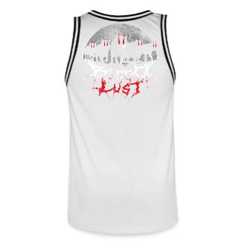Bloodlust Wolf Pack - Männer Basketball-Trikot - Weiß/Schwarz - Hinten - AI Model Male 185 dark (185cm)