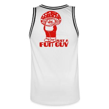 Just a chill guy Just a Fungi Meme - Maillot de basket Homme - blanc/noir - Dos - AI Model Male 185 dark (185cm)
