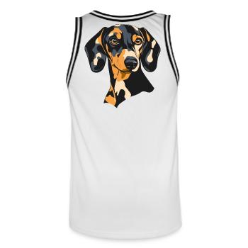 Teckel - Maillot de basket Homme - blanc/noir - Dos - AI Model Male 185 dark (185cm)