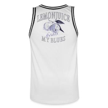 Zitronen Heilen Blues Graphic - Männer Basketball-Trikot - Weiß/Schwarz - Hinten - AI Model Male 185 dark (185cm)
